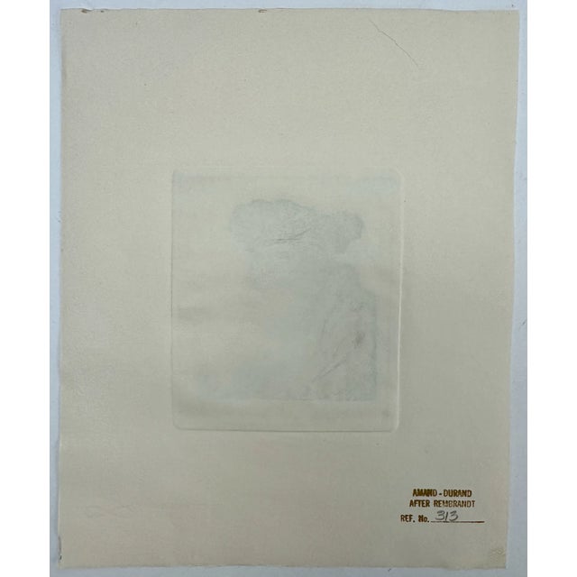 Italian 19th Century "Vieillard À Barbe Carrée" Etching After Rembrandt, Framed For Sale - Image 3 of 6