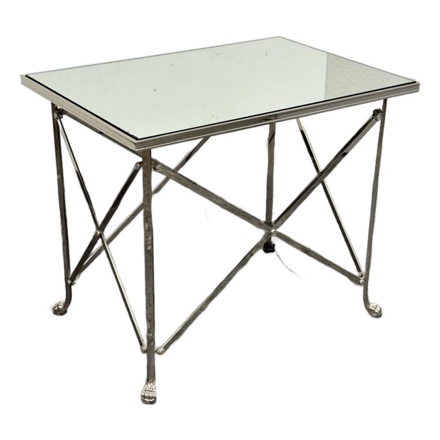 Directoire Rectangular Mirrored Side Table For Sale