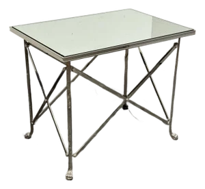 Directoire Rectangular Mirrored Side Table