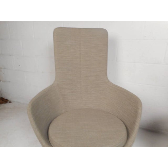 Brown Mid 20th Century Pair of Mid-Century Style High back Lounge Chairs - 2 Pieces For Sale - Image 8 of 8