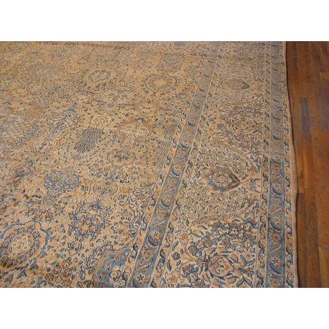 Tribal Impressive Beige Background Color With Fine Floral Design Antique Persian Kerman Rug For Sale - Image 3 of 5