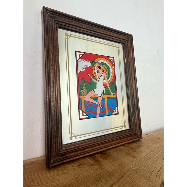 Art Deco Advertising Mirror, 1970s For Sale - Image 11 of 16