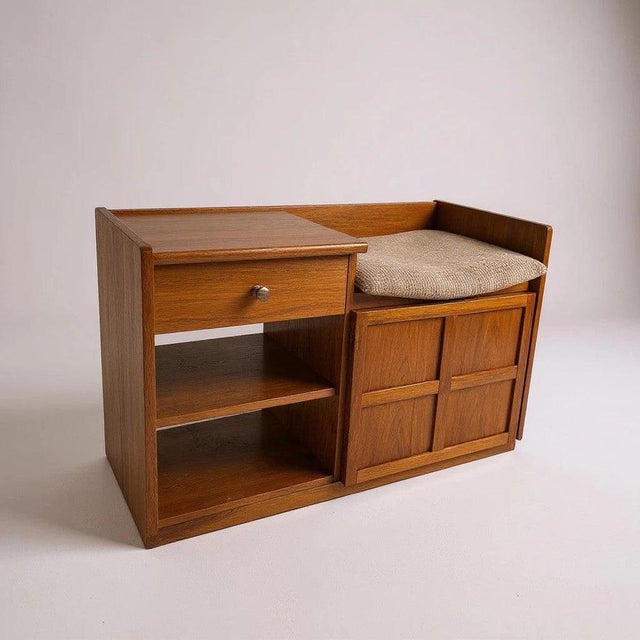 Mid-Century Modern Teak Telephone Bench from Nathan Furniture, 1960s For Sale - Image 4 of 10