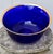 Vintage Cobalt Blue Glass Bowl Gold Rim Textured Pebble Art Glass For Sale In Philadelphia - Image 6 of 15