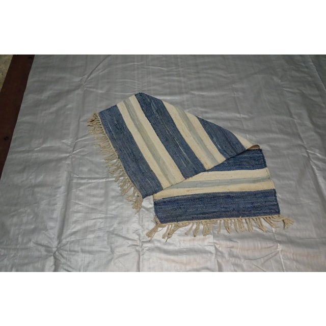 A hand made rag rug found at a state auction on Dalarna Sweden