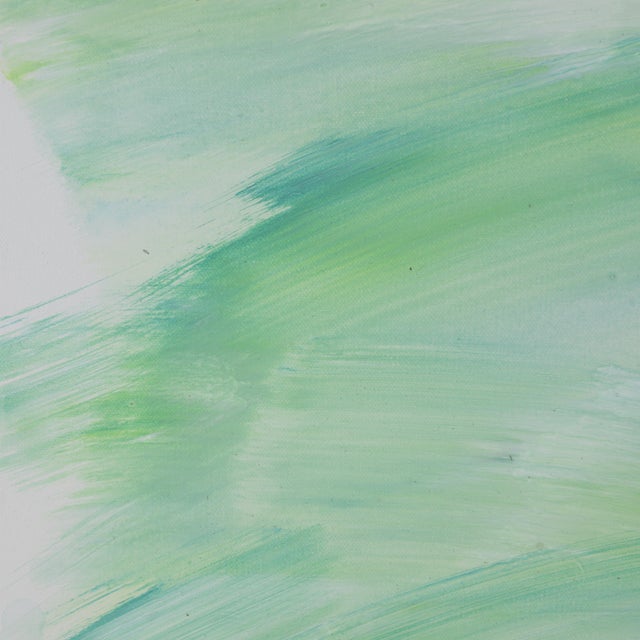 Abstract "Emerald Tide" Contemporary Abstract Minimalist Painting For Sale - Image 3 of 8