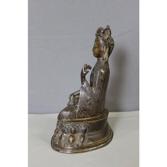 19th Century Bronze Buddha Amoghasiddhi, Nepal, 1890s For Sale - Image 3 of 15