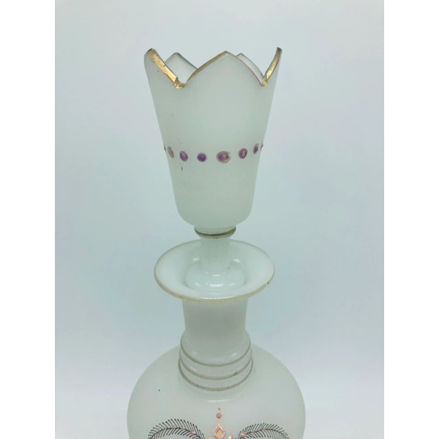 White Vintage Bristol Glass Bottle For Sale - Image 8 of 10