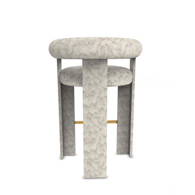 Collector Modern Cassette Bar Chair in Graphite Ivory Fabric by Alter Ego For Sale - Image 4 of 6