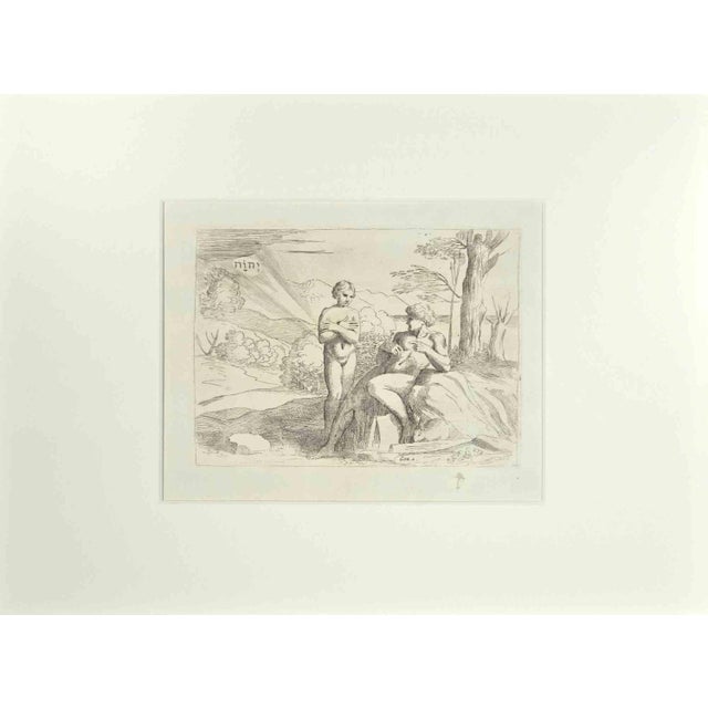 Giovanni Lanfranco, Genesis 2, Old Testament Story, Etching, 1607 For Sale - Image 3 of 3