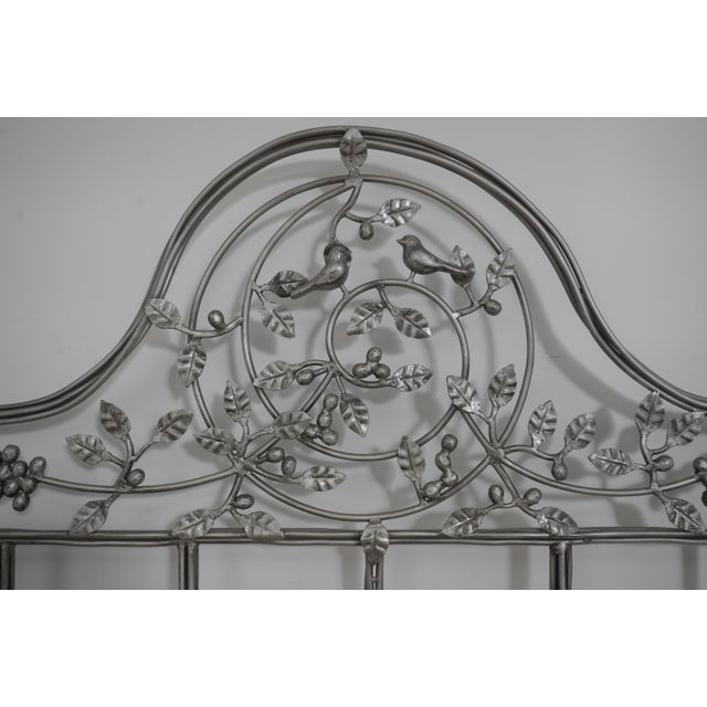 1990s Corsican Iron Twiggy Bird & Berry Queen Size Poster Bed For Sale - Image 5 of 16