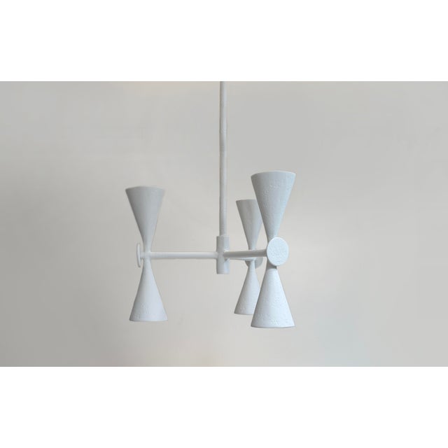 Contemporary Organic Modern Plaster of Paris Geometric Chandelier, Villette Chandelier For Sale - Image 3 of 13
