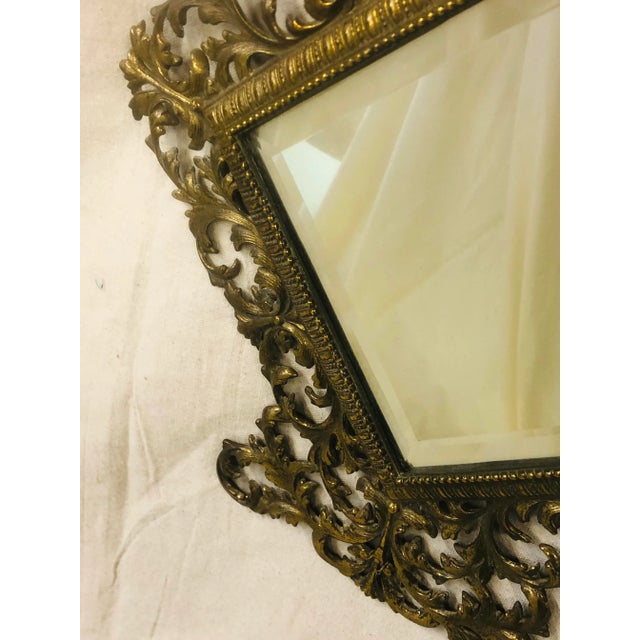Mid 20th Century Mid 20th Century Brass Scroll Frame Mirror For Sale - Image 5 of 8