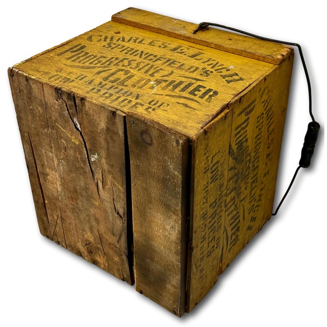 Wonderfully Rustic & Unusual Antique Patent 1897 Americana Wood Egg Carrier Crate With Maker & Clothier Advertising For Sale - Image 17 of 18