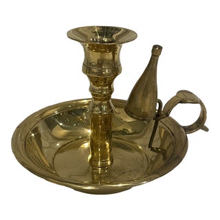 Late 20th Century Solid Brass Candle Holder For Sale