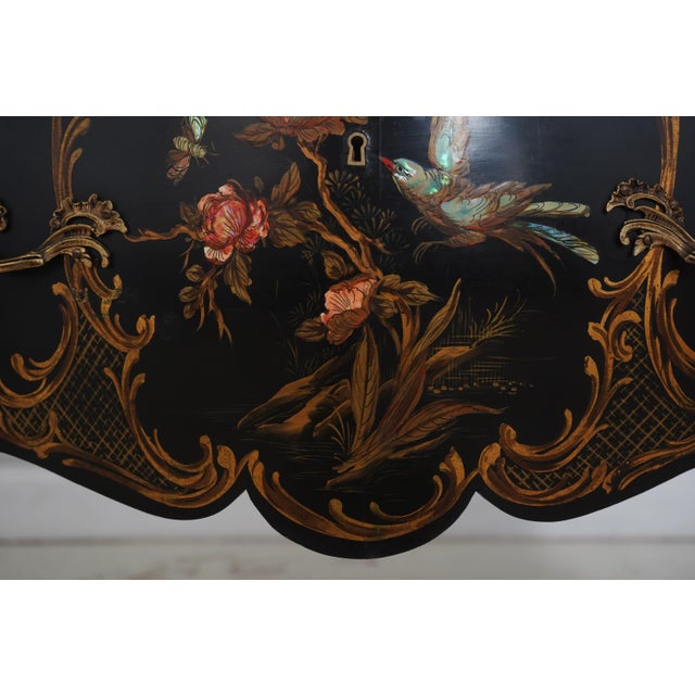 Vintage French Louis XV Style Chinoiserie Painted Commode Chest For Sale - Image 17 of 18