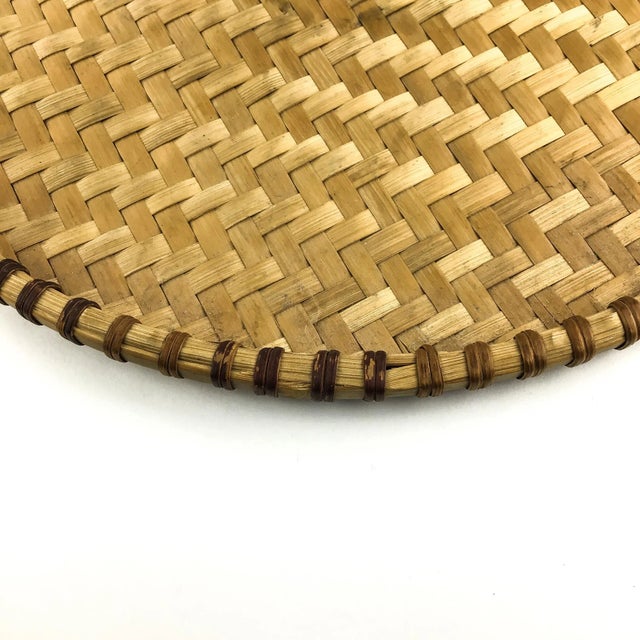 Wood Vintage Flat Flour Basket Lid Wall Art For Sale - Image 7 of 11