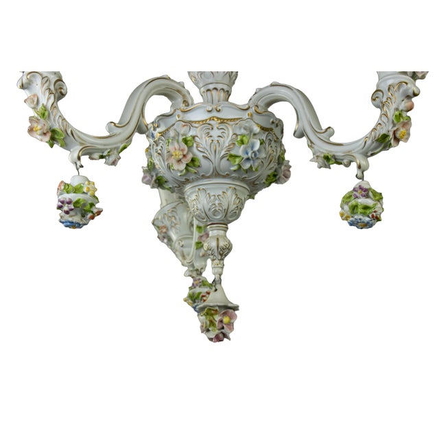 1950s Vintage Chandelier from Capodimonte, Italy, 1950s For Sale - Image 5 of 8