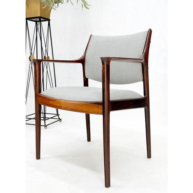 Mid-Century Modern Solid Rosewood New Upholstery Danish Mid-Century Modern Side Office Desk Chair For Sale - Image 3 of 12