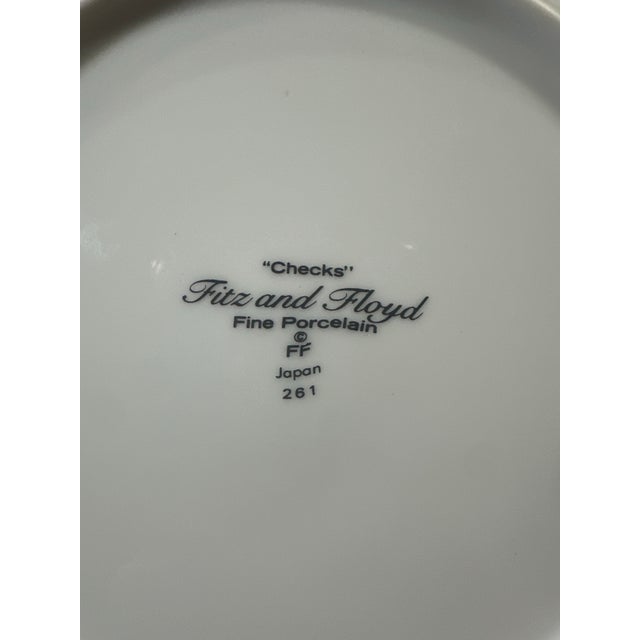 Red Set of 4 Fitz & Floyd “Checks” Plates – New in Box – Red & Black Checkerboard – For Sale - Image 8 of 8