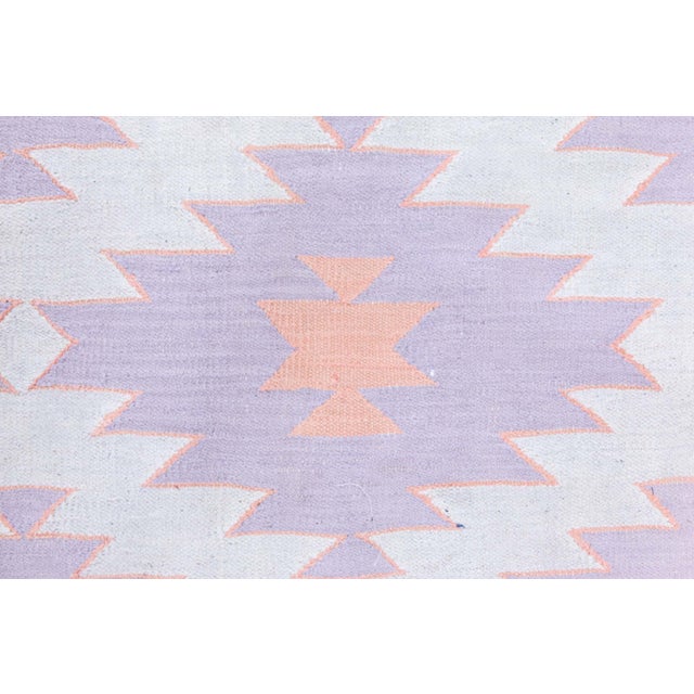 Lavender Vintage Indian Dhurrie Rug Doris Leslie Blau For Sale - Image 8 of 9