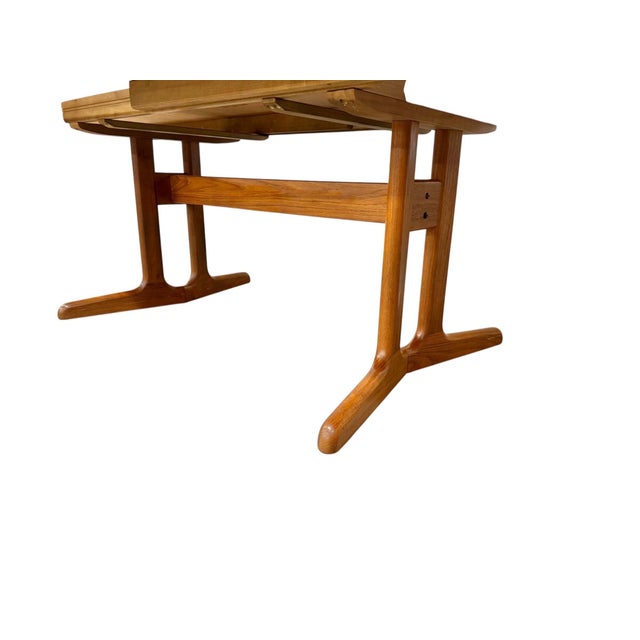Brown Vintage Danish Modern Teak Dining Table W/2 Leaves - Refinished! For Sale - Image 8 of 12