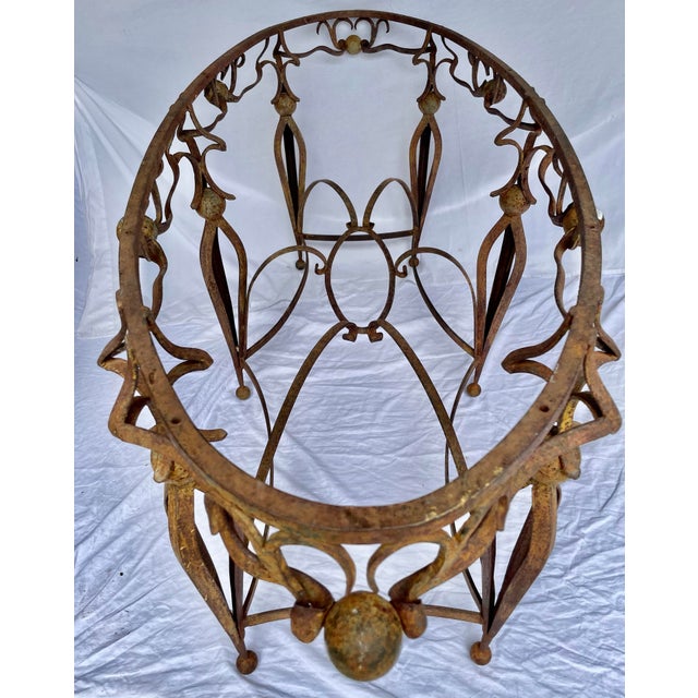 Art Deco Dining Table Base Art Wrought Iron in the Style of Gilbert Poillerat 1930 France For Sale - Image 11 of 12