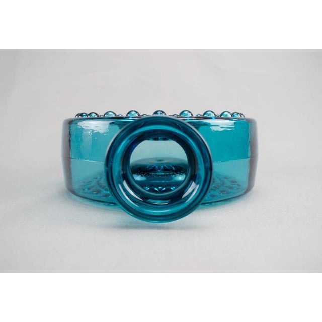 Large Blue Bubble Glass Vase, 1960s For Sale - Image 4 of 6