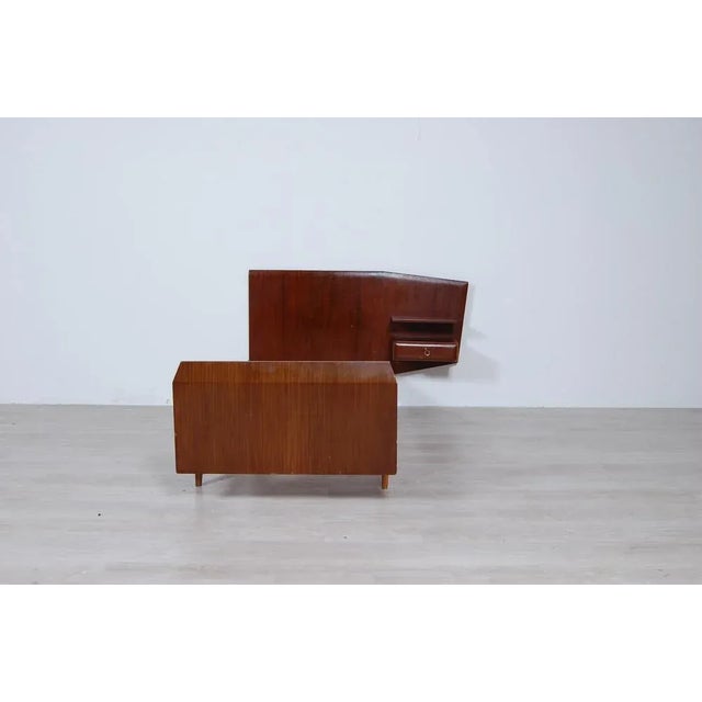 Mid-Century Modern Set of Single Bed Structure with Bedside Table, 1950s For Sale - Image 3 of 12