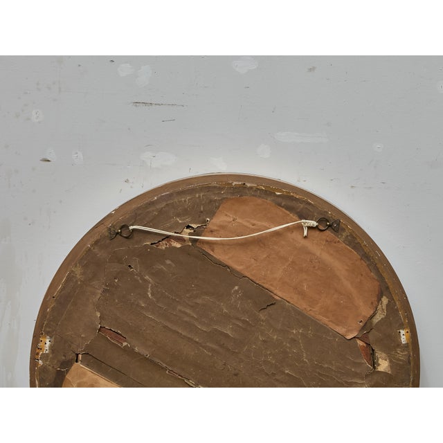 English English Giltwood Convex Mirror With Ebonized Bosses, 19th Century For Sale - Image 3 of 14