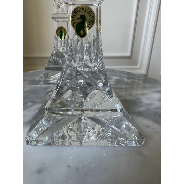 1970s Vintage 1970’s Waterford Crystal Candlesticks - a Pair For Sale - Image 5 of 12