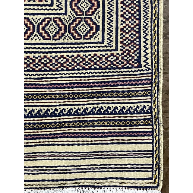 Tribal Handwoven Persian Kilim Rug 4'8" X 6'4" For Sale - Image 3 of 6