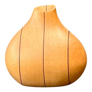 Vintage Sculptural Wood Bud Vase For Sale