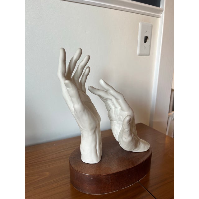 Mid-Century Modern Arturo Toscanini’s Conductor’s Hands Sculpture Cybis Porcelain 1960's For Sale - Image 3 of 12