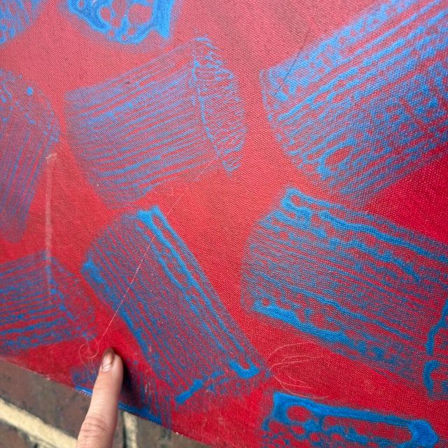 Late 20th Century Large Red Abstract Modern Art Painting For Sale - Image 5 of 12