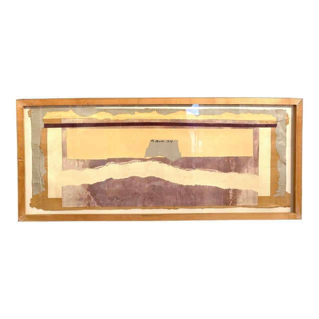 Barbara Beck 1974 Paper Collage in Original Frame - Signed/Dated For Sale