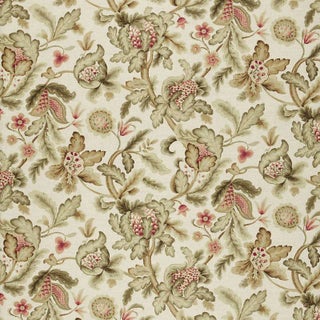 Schumacher Shelton Tree Fabric in Bisque For Sale