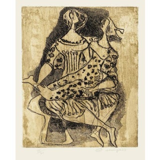 Two Figures - Original Etching by Luciano Minguzzi - Late 20th Century Late 20th Century For Sale