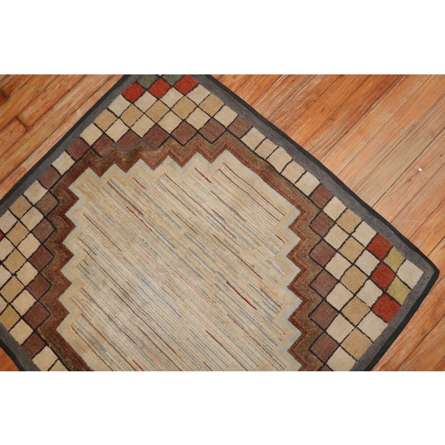 Mid 20th Century Tribal American Hooked Rug - 2'10" x 3'2" For Sale - Image 18 of 18