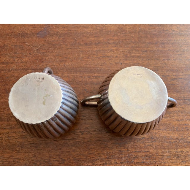 Mid 20th Century Mid 20th Century German/Posen Art Nouveau 800 Silver Sugar and Creamer Set - 2 Pieces For Sale - Image 5 of 6