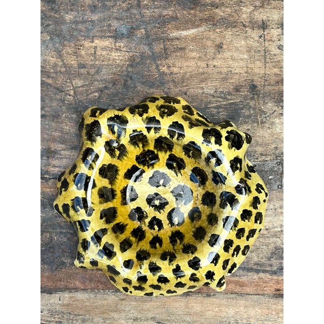 Vintage Italian Hand Painted Leopard Bowl For Sale - Image 4 of 12