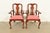 An outstanding pair of Queen Anne or Georgian style armchairs or dining captain chairs By Henkel Harris USA, Circa 1970s...