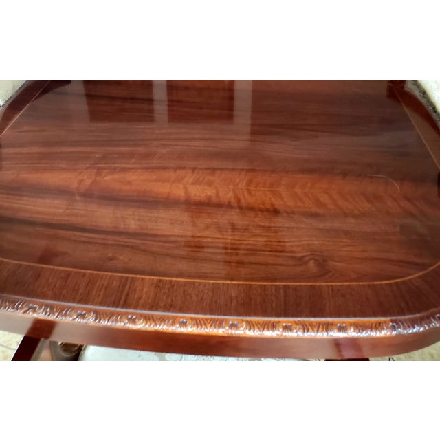 Brown John Widdicomb Regency Style Burl Walnut Double Pedestal Dining Table For Sale - Image 8 of 11