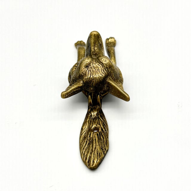 1930s English Brass Fox Door Knocker For Sale In Austin - Image 6 of 8
