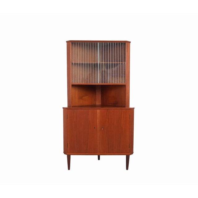 Vintage Danish Teak Corner Cabinet with Display Case, 1960s For Sale - Image 12 of 13