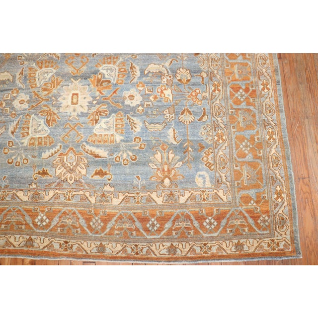 Zabihi Collection Blue Persian Bibikabad Corridor Rug For Sale - Image 9 of 12