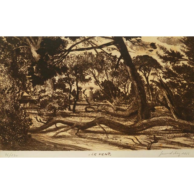 Gérard DIAZ (1938-2010) The Wind Original color etching Signed and dated in pencil On Moulin du Gué paper, 66 x 50 cm...