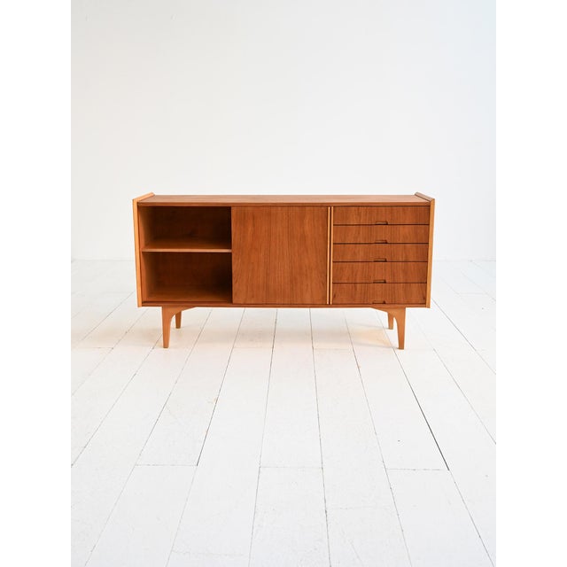 Wood Scandinavian Teak and Pine Sideboard, 1960s For Sale - Image 7 of 13