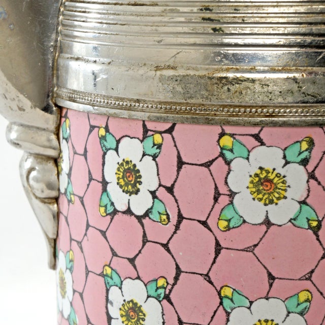 Victorian Graniteware Silverplate, and Enamel Coffee Pot Manning, Bowman & Co Circa 1890 For Sale - Image 9 of 14