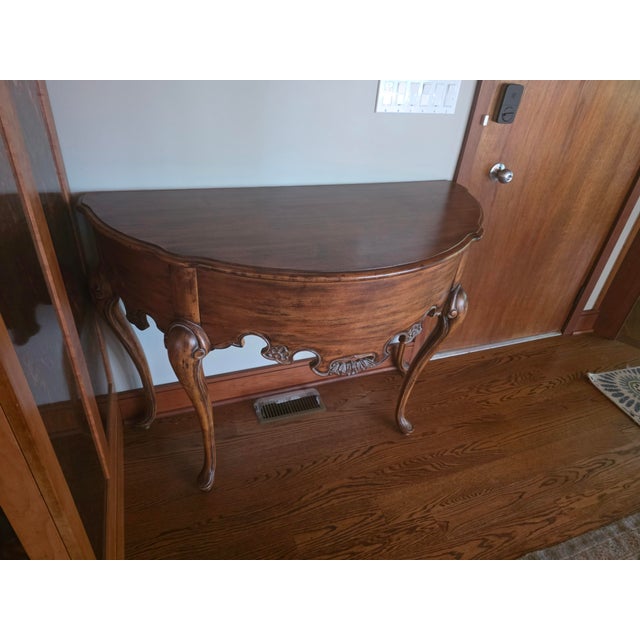 Lorts USA Stunning workmanship Made in America 100 percent hardwood Rich antique stain Perfect condition Lorts half round...